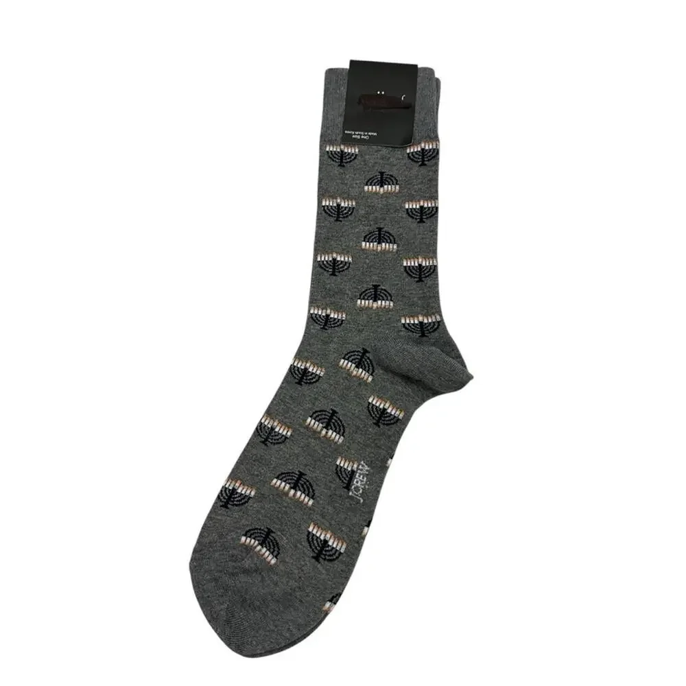 NEW J. Crew Menorah Socks Grey